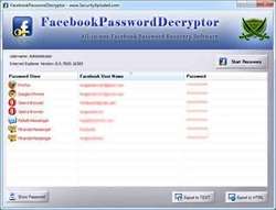 Facebook Password Decryptor Screenshot