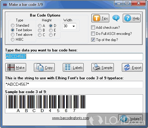Free Bar Code 3 of 9. Скачать Free Bar Code 3 of 9 бесплатно.