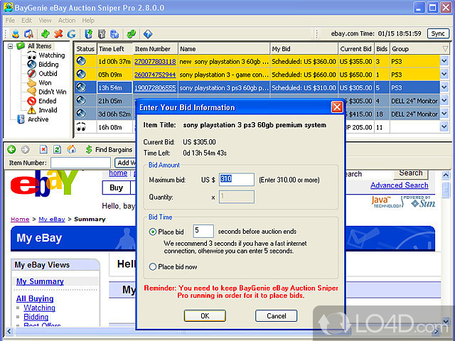 BayGenie eBay Auction Sniper Pro - Free download and