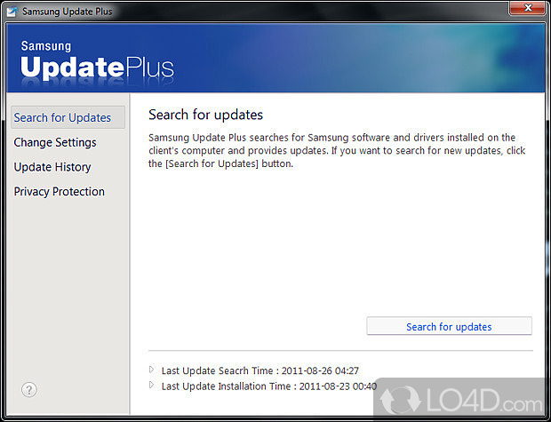Screenshots of Samsung Update Plus 1