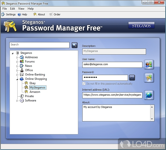 Screenshots of Steganos Free Password Manager (1)