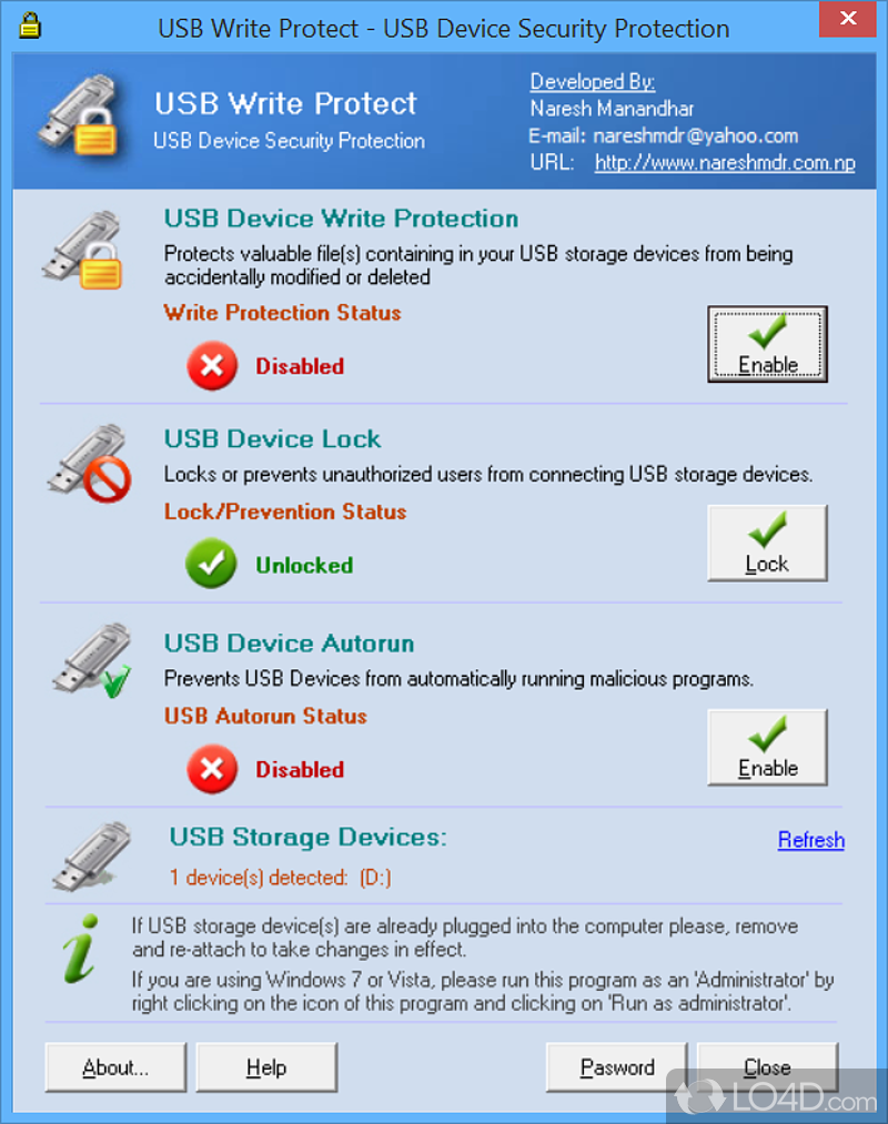 USB Write Protected