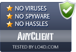 AnyClient is free of viruses and malware.
