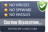 Custom Resolution Utility is free of viruses and malware.