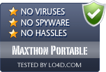 Maxthon Portable is free of viruses and malware.