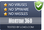 Norton 360 is free of viruses and malware.