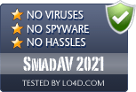 SmadAV 2021 is free of viruses and malware.