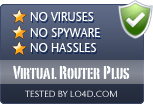 Virtual Router Plus is free of viruses and malware.