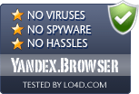 Yandex.Browser is free of viruses and malware.