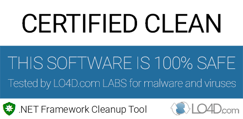 .NET Framework Cleanup Tool is free of viruses and malware.