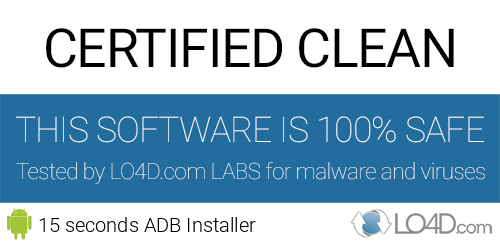 15 seconds ADB Installer is free of viruses and malware.