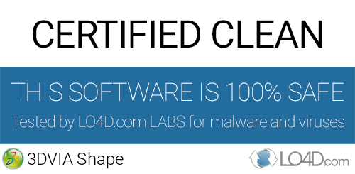 3DVIA Shape is free of viruses and malware.