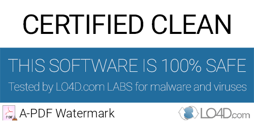 A-PDF Watermark is free of viruses and malware.
