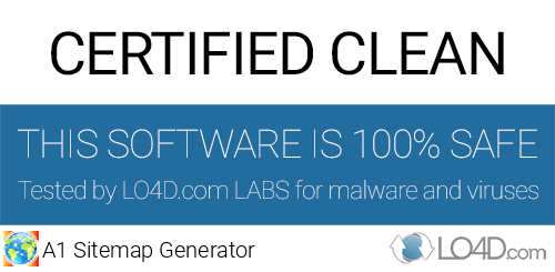 A1 Sitemap Generator is free of viruses and malware.