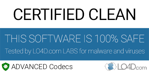 ADVANCED Codecs is free of viruses and malware.