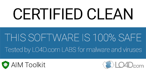 AIM Toolkit is free of viruses and malware.