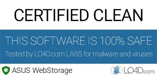 ASUS WebStorage is free of viruses and malware.