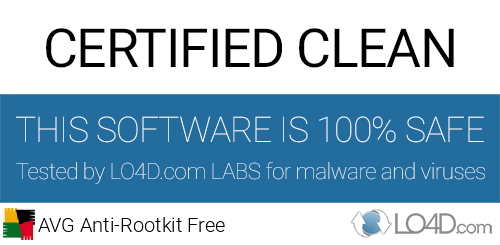 AVG Anti-Rootkit Free is free of viruses and malware.