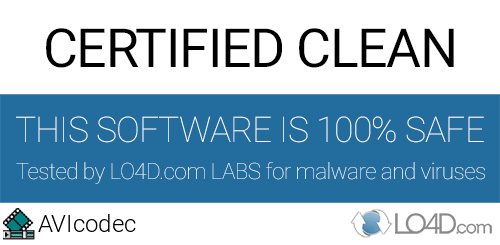 AVIcodec is free of viruses and malware.