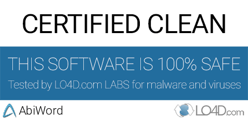 AbiWord is free of viruses and malware.