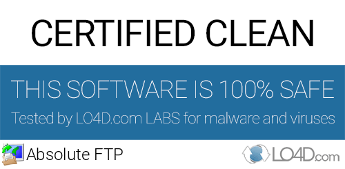 Absolute FTP is free of viruses and malware.