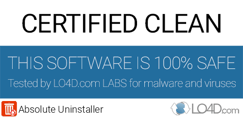 Absolute Uninstaller is free of viruses and malware.