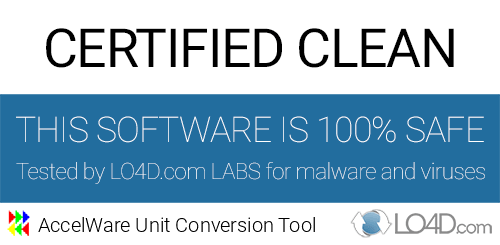 AccelWare Unit Conversion Tool is free of viruses and malware.
