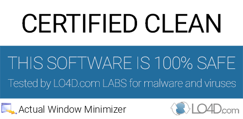 Actual Window Minimizer is free of viruses and malware.