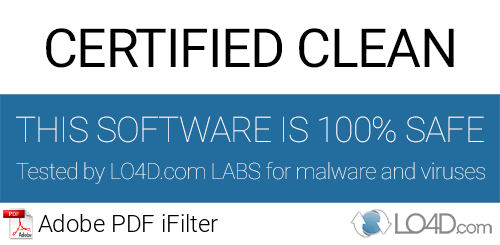 Adobe PDF iFilter is free of viruses and malware.