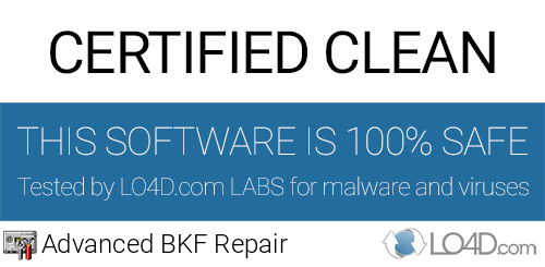 Advanced BKF Repair is free of viruses and malware.