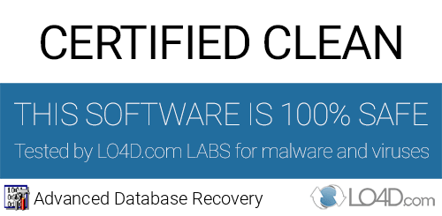Advanced Database Recovery is free of viruses and malware.