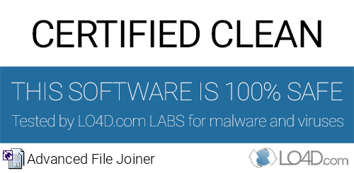 Advanced File Joiner is free of viruses and malware.