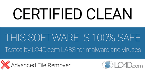 Advanced File Remover is free of viruses and malware.