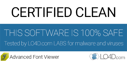 Advanced Font Viewer is free of viruses and malware.