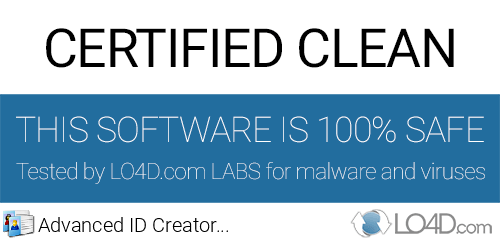 Advanced ID Creator Professional is free of viruses and malware.
