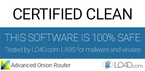 Advanced Onion Router is free of viruses and malware.