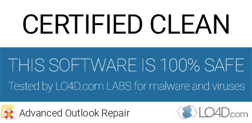 Advanced Outlook Repair is free of viruses and malware.