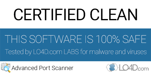 Advanced Port Scanner is free of viruses and malware.