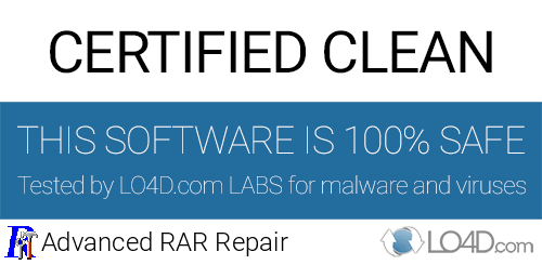 Advanced RAR Repair is free of viruses and malware.