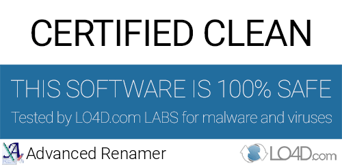 Advanced Renamer is free of viruses and malware.