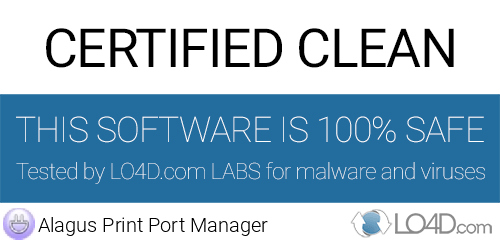 Alagus Print Port Manager is free of viruses and malware.