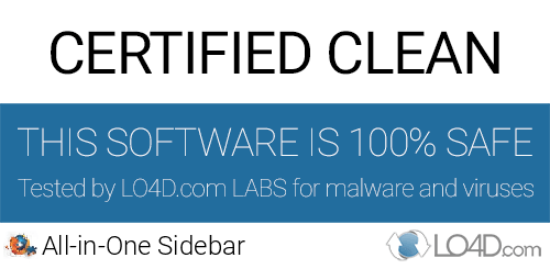 All-in-One Sidebar is free of viruses and malware.