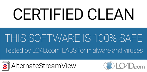 AlternateStreamView is free of viruses and malware.