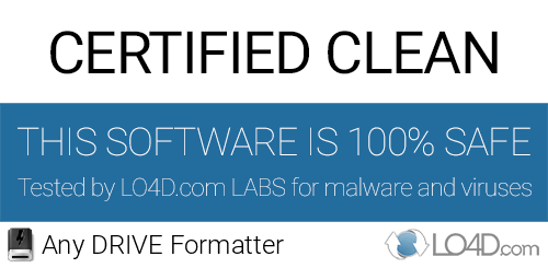 Any DRIVE Formatter is free of viruses and malware.