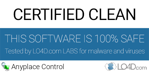 Anyplace Control is free of viruses and malware.