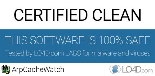 ArpCacheWatch is free of viruses and malware.