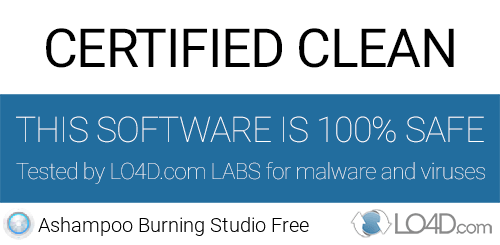 Ashampoo Burning Studio Free is free of viruses and malware.