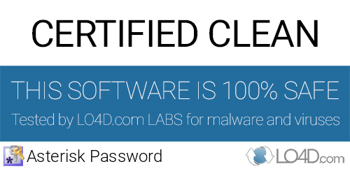 Asterisk Password is free of viruses and malware.