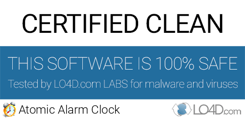 Atomic Alarm Clock is free of viruses and malware.