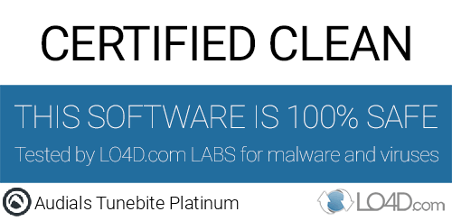 Audials Tunebite Platinum is free of viruses and malware.